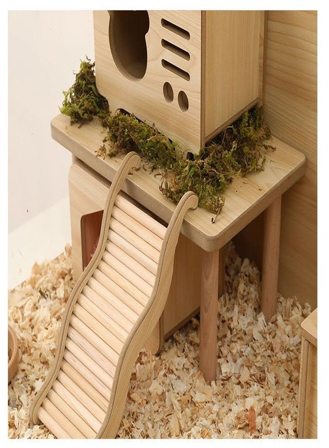 DEFKIYT Hamster Play Wooden Platform, Gerbil Cage Waterproof Wood Stand with Pillars Standing Surface Play Decor Cage Accessories for Syrian Squirrel Chinchilla and Other Small Pets - Image 3